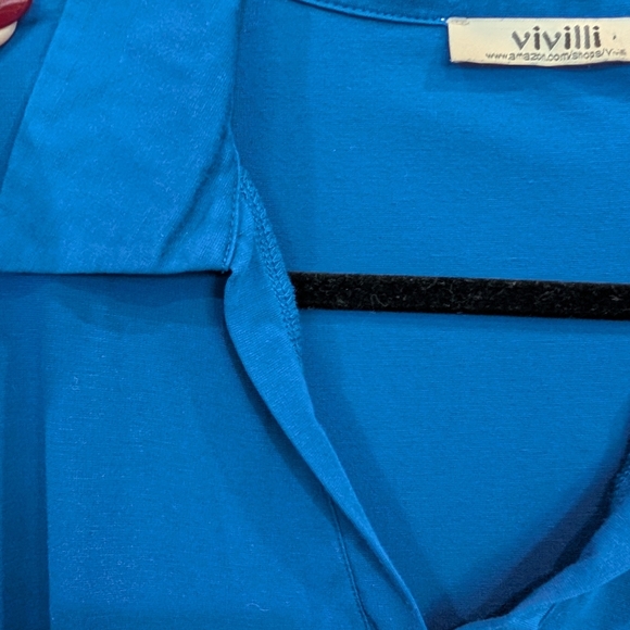 Blue Collared Boxy Shirt with Pocket - Picture 5 of 6